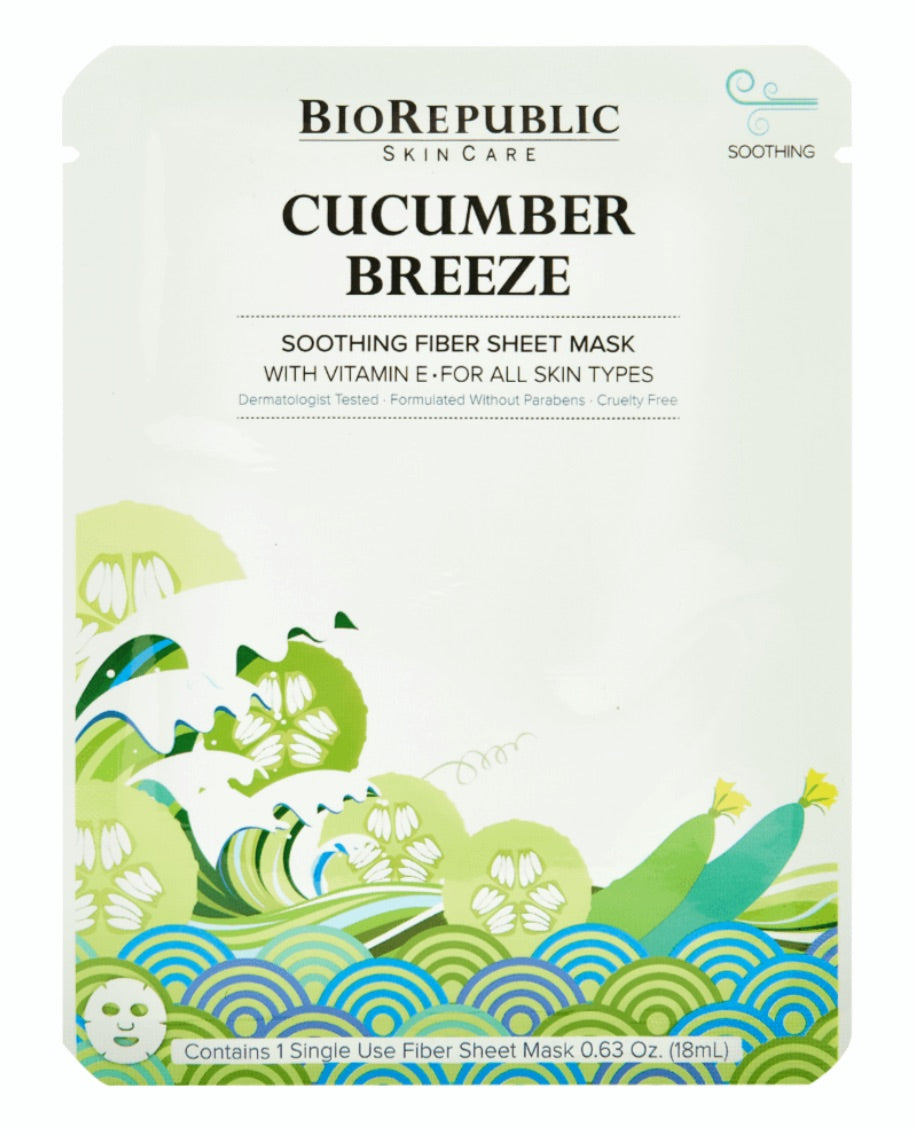 Cucumber Breeze Soothing Fiber Face Sheet Mask, 10ct Box