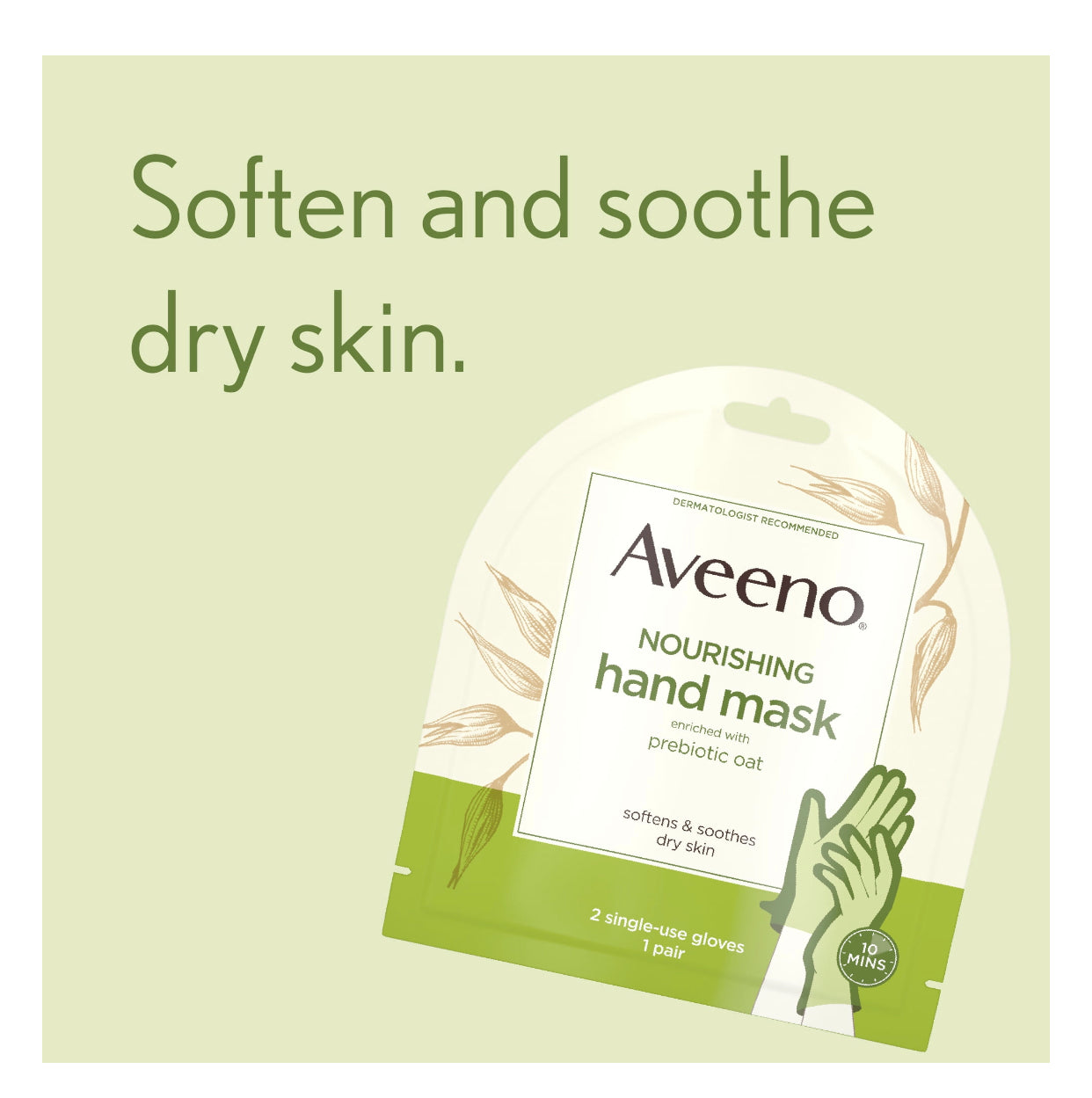 Aveeno Moisturizing Hand Therapy Mask with Oat, 6 Pairs of Gloves