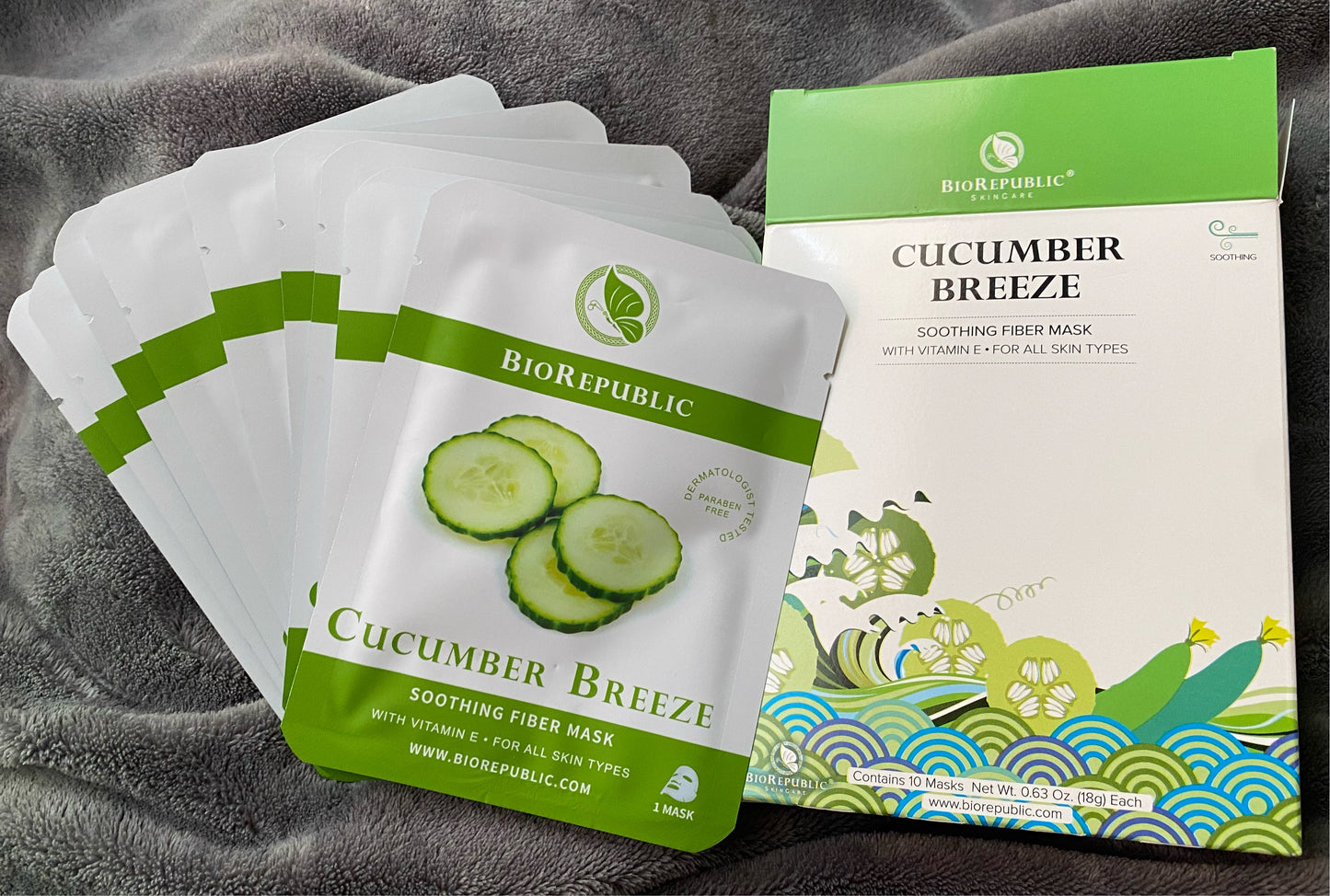 Cucumber Breeze Soothing Fiber Face Sheet Mask, 10ct Box