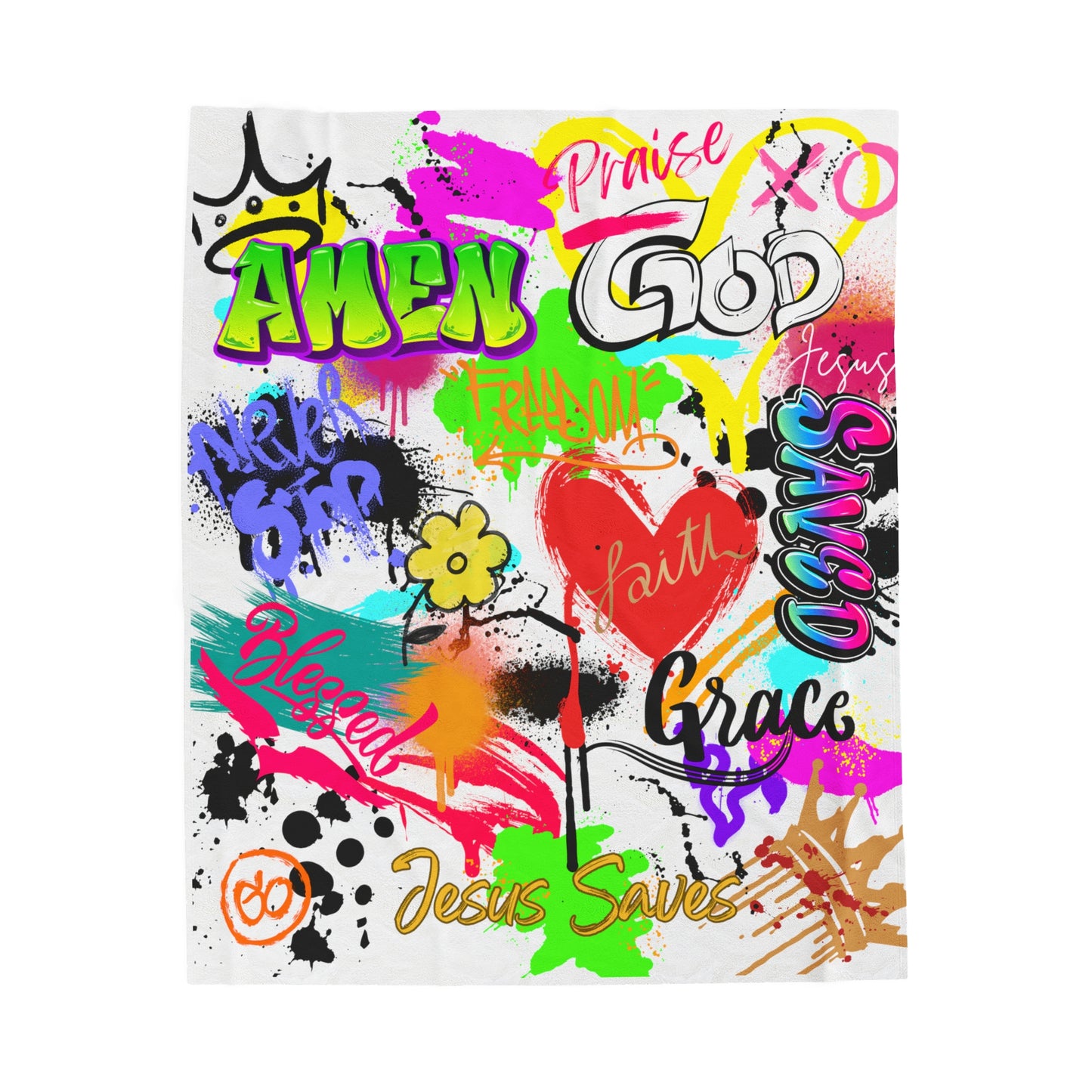 Graffiti Velveteen Plush Throw Blanket