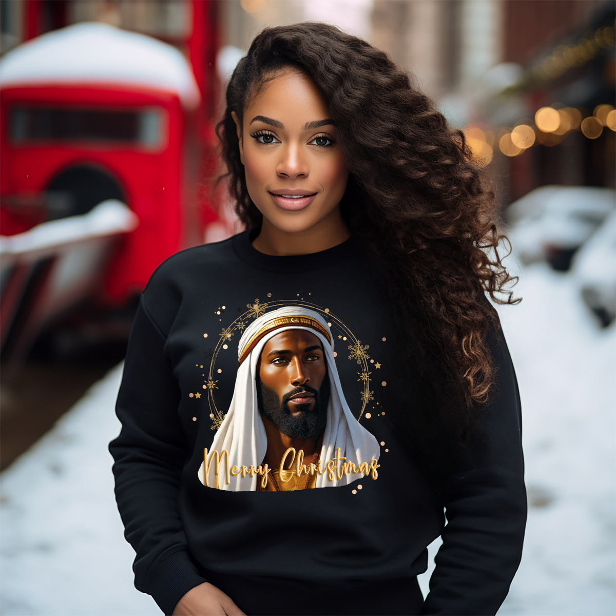 Black Jesus - Merry Christmas Sweatshirt - New Godis Hair