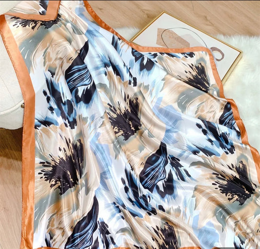 Lily Floral Graphic Satin Scarf